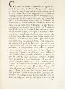 Carta Régia relativa ao comércio de escravos, pelo Príncipe Regente Dom João