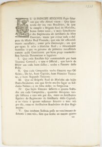Regulamento do Corpo da Brigada Real da Marinha do Brasil. Rio de Janeiro, Impressão Régia, 1808, por Príncipe Regente Dom João (1767–1826)
