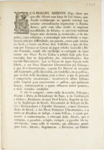 Alvará de criação do imposto sobre as cartas de jogar. Rio de Janeiro, Impressão Régia, 1808, por Príncipe Regente Dom João (1767–1826).