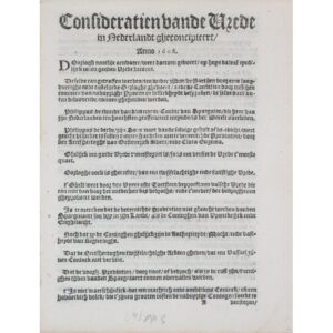 Considerações da Paz Concebidas nos Países Baixos, no Ano de 1608. [S.l.: s.n.], Anno 1608.