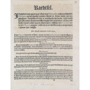 Adivinha: Toda a Gente Faz com Gosto Alguma Coisa; Depois de Terem Saído Discursos e Diversos Sonhos sobre o Comércio da Paz nos Países Baixos […] Poderia Ser Verdade. [S.l.: s.n., 1608], por Yemant Adams.